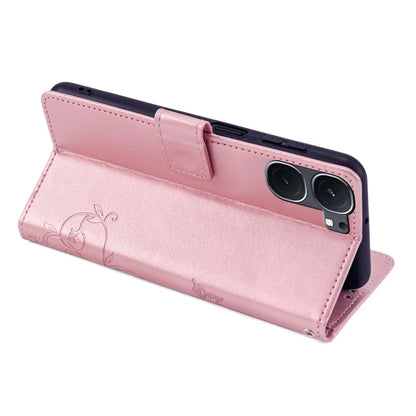 For vivo iQOO Neo9 5G / Neo9 Pro 5G Case PU Leather Butterfly Floral Flip Stand Phone Cover