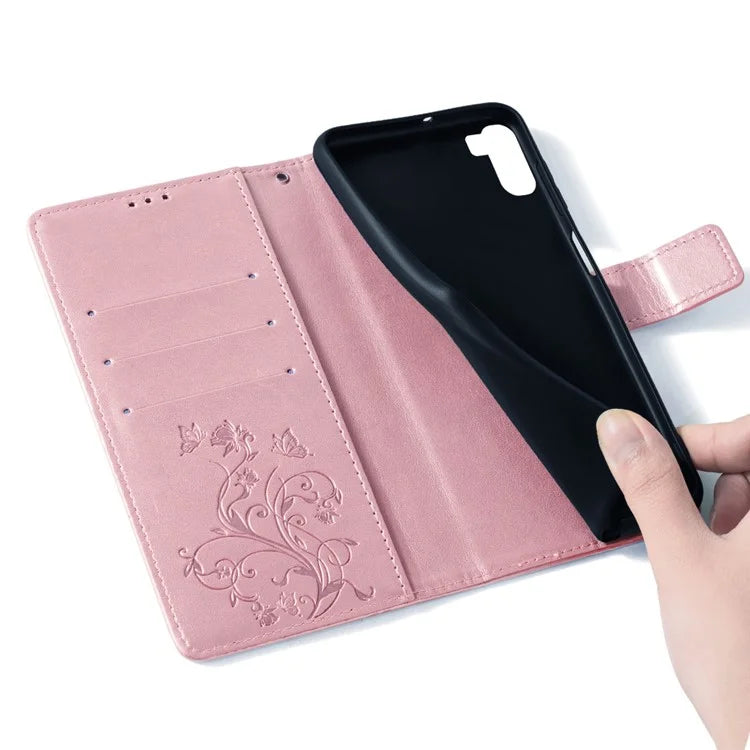 For vivo iQOO Neo9 5G / Neo9 Pro 5G Case PU Leather Butterfly Floral Flip Stand Phone Cover