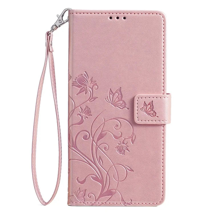 For vivo iQOO Neo9 5G / Neo9 Pro 5G Case PU Leather Butterfly Floral Flip Stand Phone Cover