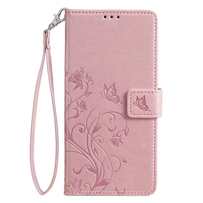 For vivo iQOO Neo9 5G / Neo9 Pro 5G Case PU Leather Butterfly Floral Flip Stand Phone Cover