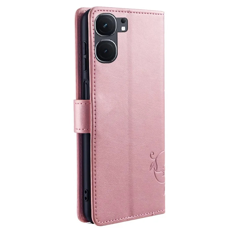 For vivo iQOO Neo9 5G / Neo9 Pro 5G Case PU Leather Butterfly Floral Flip Stand Phone Cover