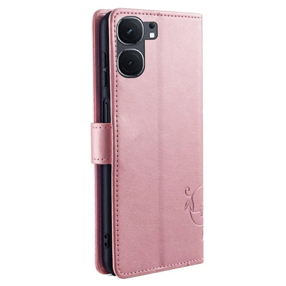 For vivo iQOO Neo9 5G / Neo9 Pro 5G Case PU Leather Butterfly Floral Flip Stand Phone Cover
