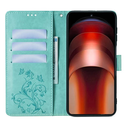 For vivo iQOO Neo9 5G / Neo9 Pro 5G Case PU Leather Butterfly Floral Flip Stand Phone Cover
