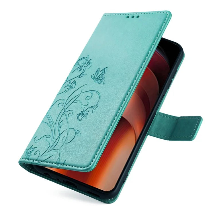 For vivo iQOO Neo9 5G / Neo9 Pro 5G Case PU Leather Butterfly Floral Flip Stand Phone Cover