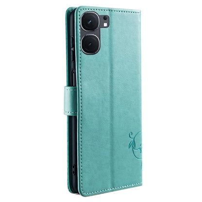 For vivo iQOO Neo9 5G / Neo9 Pro 5G Case PU Leather Butterfly Floral Flip Stand Phone Cover