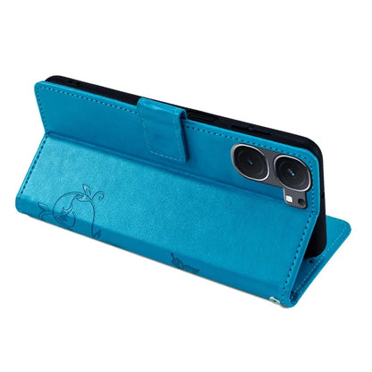 For vivo iQOO Neo9 5G / Neo9 Pro 5G Case PU Leather Butterfly Floral Flip Stand Phone Cover