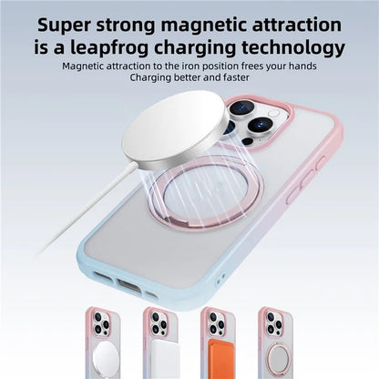 For iPhone 15 Pro Case Kickstand PC+TPU Phone Cover Compatible with MagSafe
