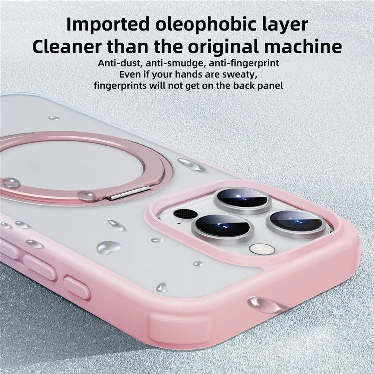 For iPhone 15 Pro Case Kickstand PC+TPU Phone Cover Compatible with MagSafe