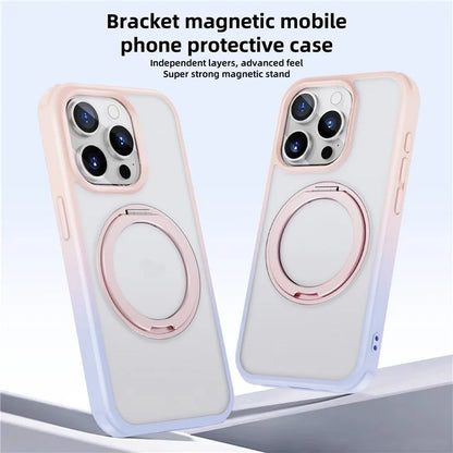 For iPhone 15 Pro Case Kickstand PC+TPU Phone Cover Compatible with MagSafe