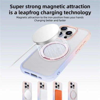 For iPhone 15 Pro Case Kickstand PC+TPU Phone Cover Compatible with MagSafe