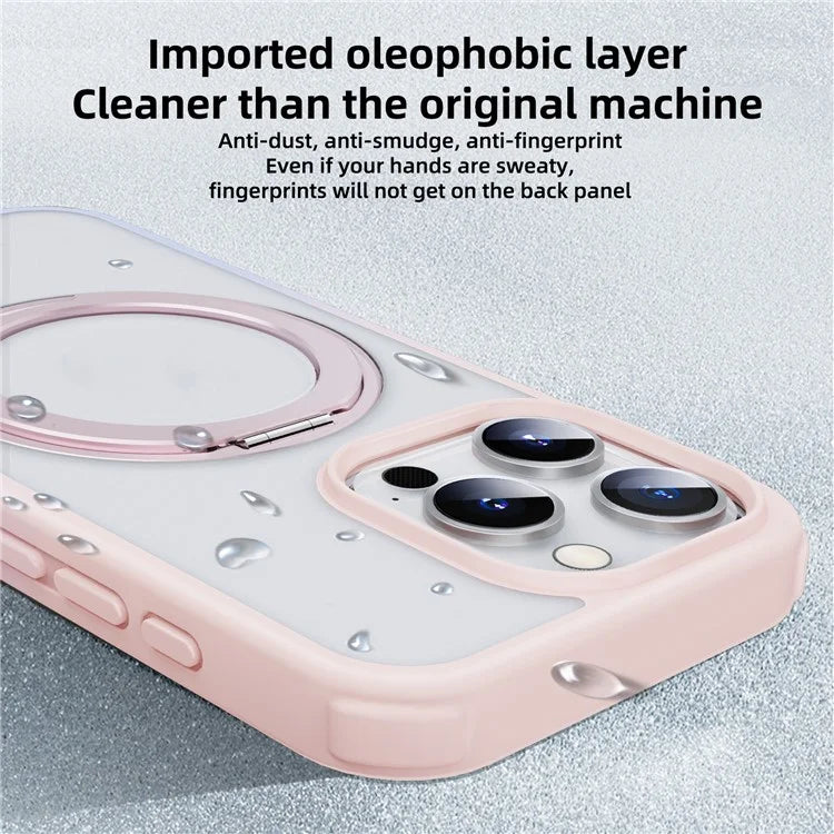 For iPhone 15 Pro Case Kickstand PC+TPU Phone Cover Compatible with MagSafe