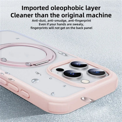 For iPhone 15 Pro Case Kickstand PC+TPU Phone Cover Compatible with MagSafe