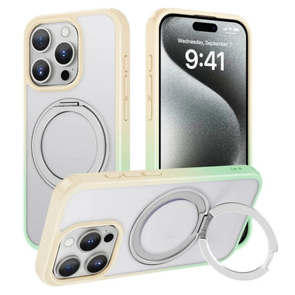 For iPhone 15 Pro Case Kickstand PC+TPU Phone Cover Compatible with MagSafe