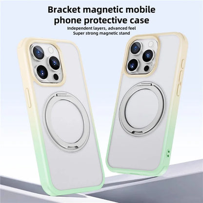 For iPhone 15 Pro Case Kickstand PC+TPU Phone Cover Compatible with MagSafe