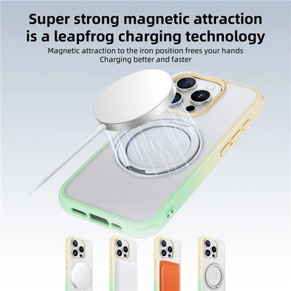 For iPhone 15 Pro Case Kickstand PC+TPU Phone Cover Compatible with MagSafe