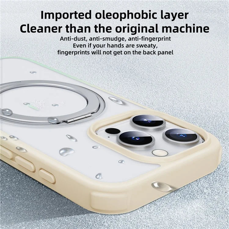 For iPhone 15 Pro Case Kickstand PC+TPU Phone Cover Compatible with MagSafe