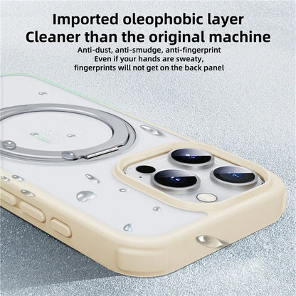 For iPhone 15 Pro Case Kickstand PC+TPU Phone Cover Compatible with MagSafe