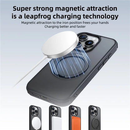 For iPhone 15 Pro Case Kickstand PC+TPU Phone Cover Compatible with MagSafe