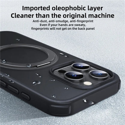 For iPhone 15 Pro Case Kickstand PC+TPU Phone Cover Compatible with MagSafe
