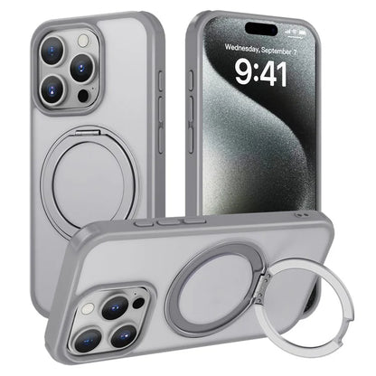 For iPhone 15 Pro Case Kickstand PC+TPU Phone Cover Compatible with MagSafe