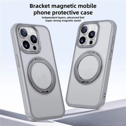 For iPhone 15 Pro Case Kickstand PC+TPU Phone Cover Compatible with MagSafe