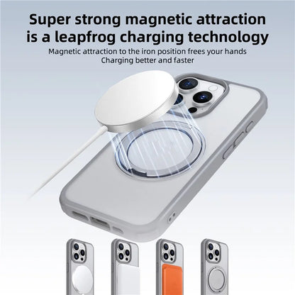 For iPhone 15 Pro Case Kickstand PC+TPU Phone Cover Compatible with MagSafe