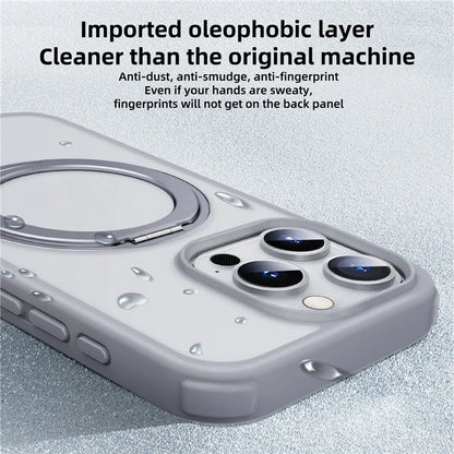 For iPhone 15 Pro Case Kickstand PC+TPU Phone Cover Compatible with MagSafe