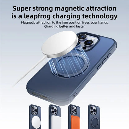 For iPhone 15 Pro Case Kickstand PC+TPU Phone Cover Compatible with MagSafe