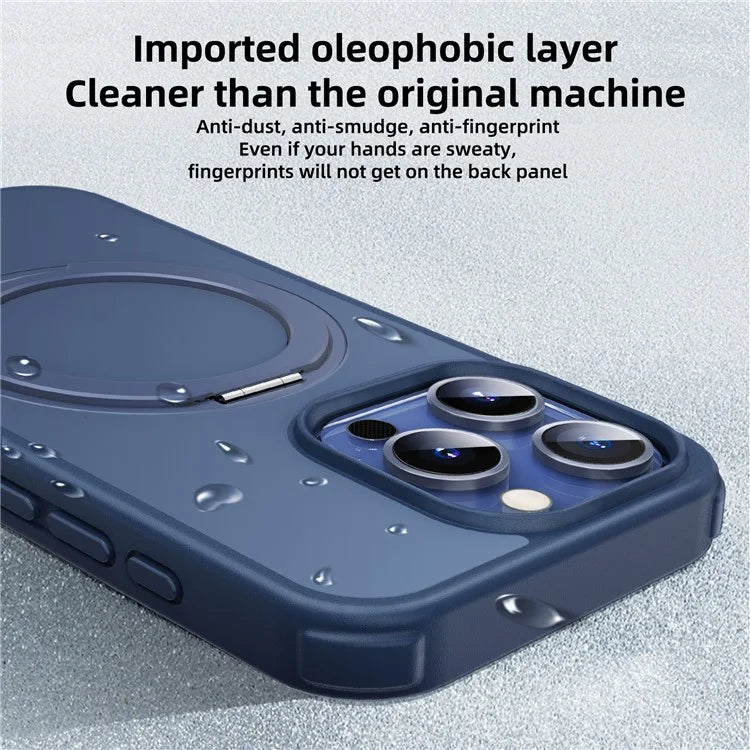 For iPhone 15 Pro Case Kickstand PC+TPU Phone Cover Compatible with MagSafe