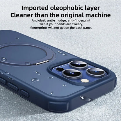 For iPhone 15 Pro Case Kickstand PC+TPU Phone Cover Compatible with MagSafe