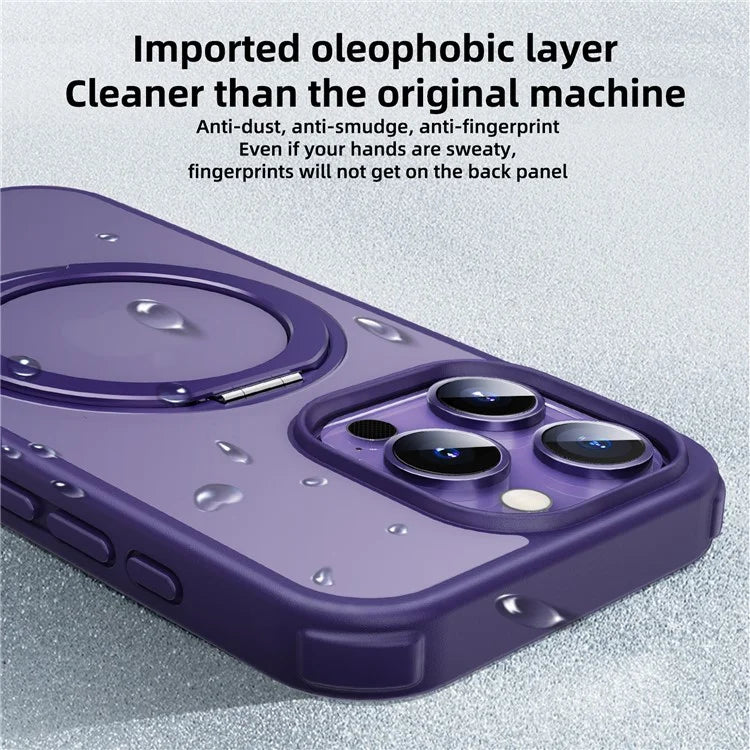 For iPhone 15 Pro Case Kickstand PC+TPU Phone Cover Compatible with MagSafe