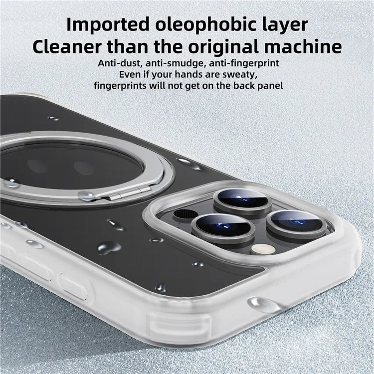 For iPhone 15 Pro Case Kickstand PC+TPU Phone Cover Compatible with MagSafe