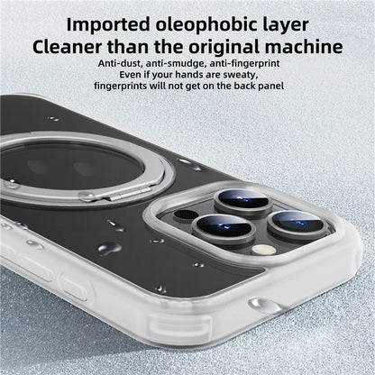 For iPhone 15 Pro Case Kickstand PC+TPU Phone Cover Compatible with MagSafe