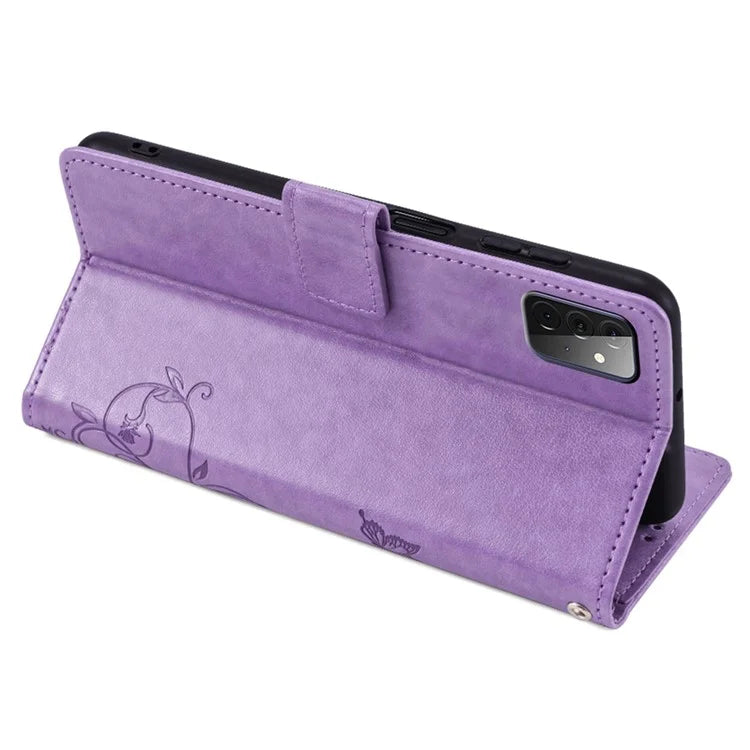 For Samsung Galaxy A72 5G / 4G Case Butterfly Flower PU Leather Cell Phone Shell Online Shopping Wholesale