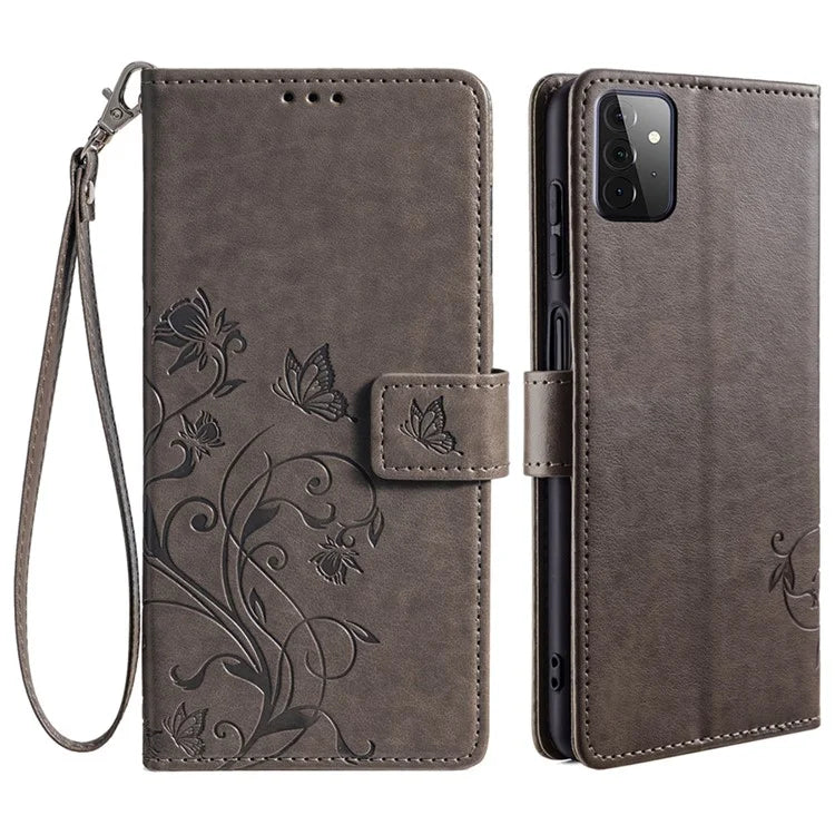 For Samsung Galaxy A72 5G / 4G Case Butterfly Flower PU Leather Cell Phone Shell Online Shopping Wholesale