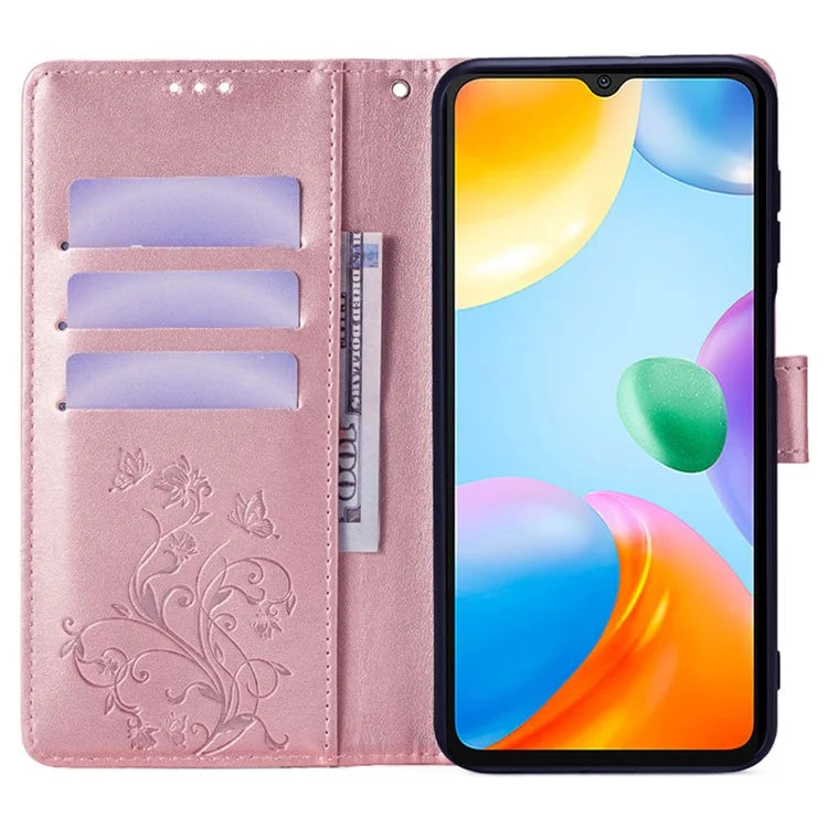 For Xiaomi Redmi 10C 4G Wallet Case Butterfly Flower Leather Phone Cover