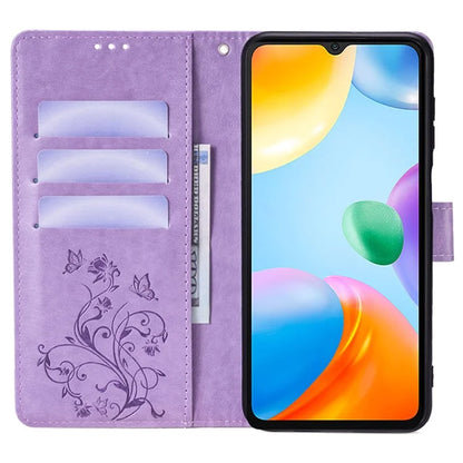For Xiaomi Redmi 10C 4G Wallet Case Butterfly Flower Leather Phone Cover