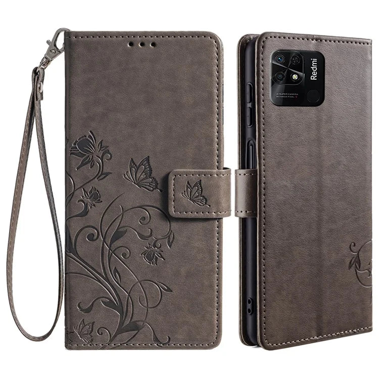For Xiaomi Redmi 10C 4G Wallet Case Butterfly Flower Leather Phone Cover