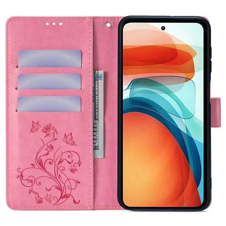 For Xiaomi Redmi Note 10 Pro 5G (China) / Poco X3 GT Case Butterfly Flower Leather Phone Cover with Wrist Strap