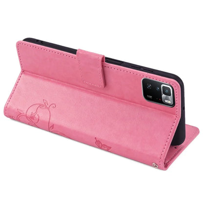 For Xiaomi Redmi Note 10 Pro 5G (China) / Poco X3 GT Case Butterfly Flower Leather Phone Cover with Wrist Strap