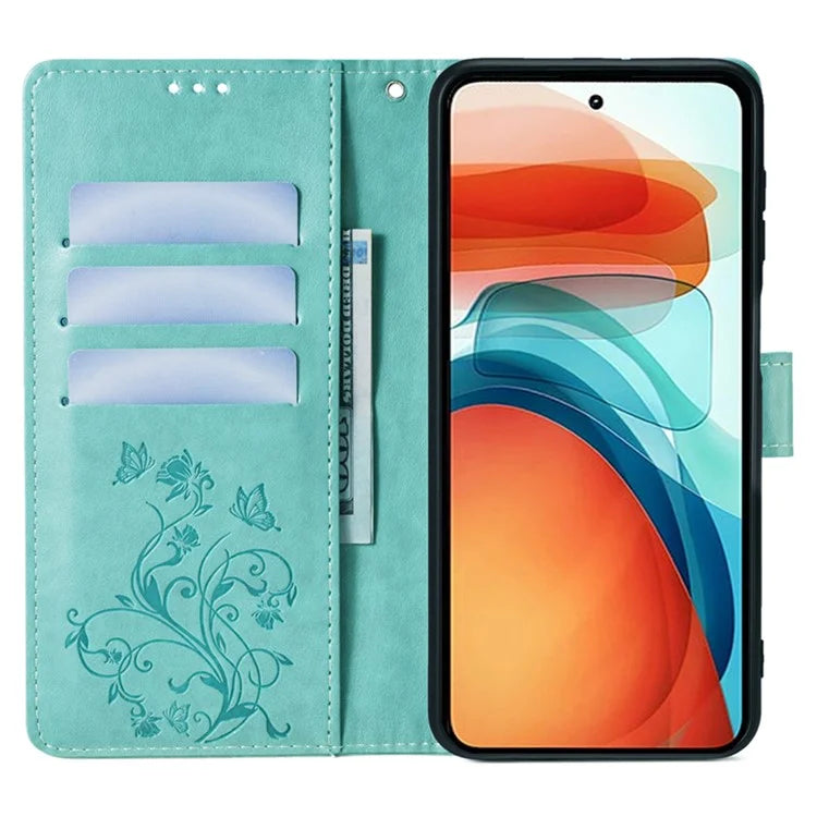 For Xiaomi Redmi Note 10 Pro 5G (China) / Poco X3 GT Case Butterfly Flower Leather Phone Cover with Wrist Strap