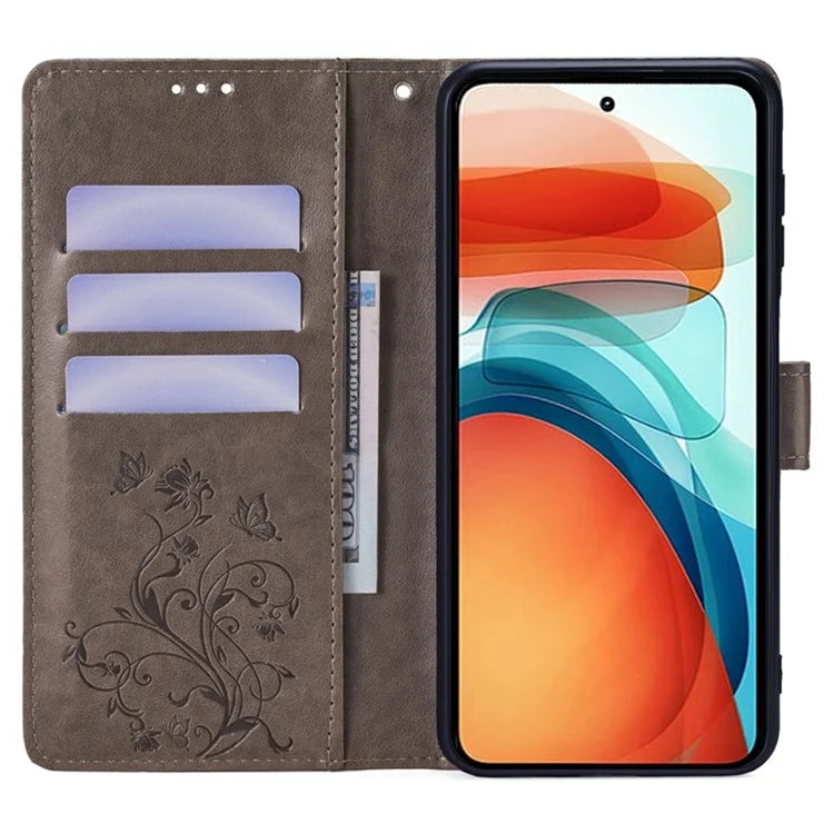 For Xiaomi Redmi Note 10 Pro 5G (China) / Poco X3 GT Case Butterfly Flower Leather Phone Cover with Wrist Strap
