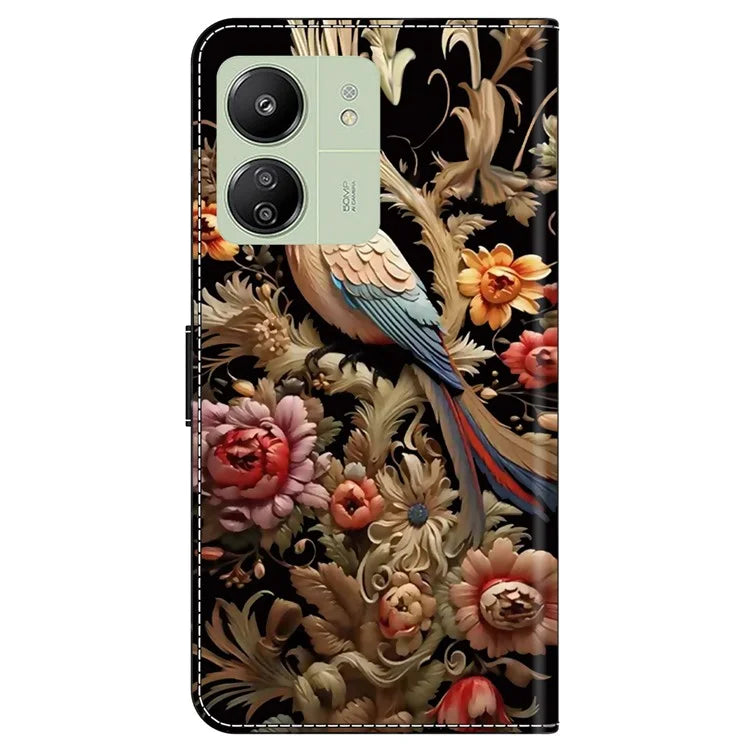 For Xiaomi Redmi 13C 4G / 13C 5G / Poco C65 4G / Poco M6 5G / 13R 5G Case Pattern PU Leather Card / Cash Slots Phone Cover
