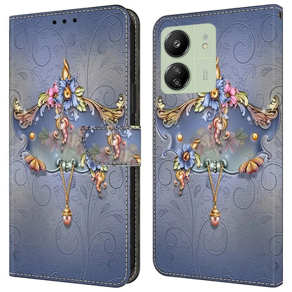 For Xiaomi Redmi 13C 4G / 13C 5G / Poco C65 4G / Poco M6 5G / 13R 5G Case Pattern PU Leather Card / Cash Slots Phone Cover