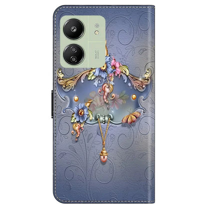 For Xiaomi Redmi 13C 4G / 13C 5G / Poco C65 4G / Poco M6 5G / 13R 5G Case Pattern PU Leather Card / Cash Slots Phone Cover