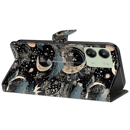 For Xiaomi Redmi 13C 4G / 13C 5G / Poco C65 4G / Poco M6 5G / 13R 5G Case Pattern PU Leather Card / Cash Slots Phone Cover