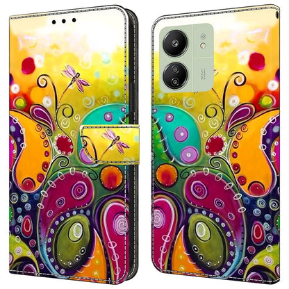 For Xiaomi Redmi 13C 4G / 13C 5G / Poco C65 4G / Poco M6 5G / 13R 5G Case Pattern PU Leather Card / Cash Slots Phone Cover