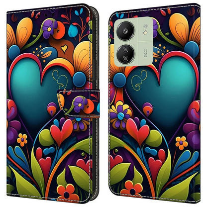 For Xiaomi Redmi 13C 4G / 13C 5G / Poco C65 4G / Poco M6 5G / 13R 5G Case Pattern PU Leather Card / Cash Slots Phone Cover