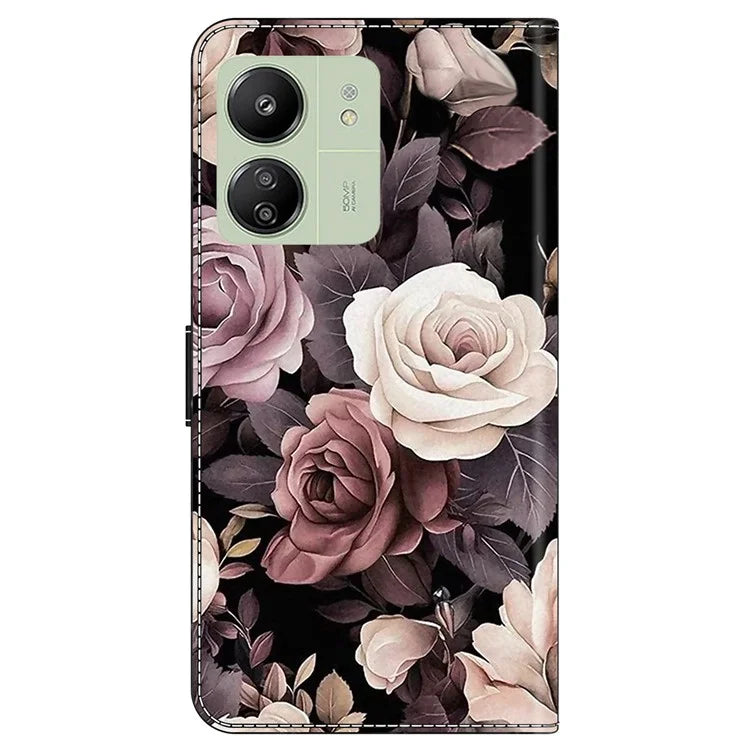 For Xiaomi Redmi 13C 4G / 13C 5G / Poco C65 4G / Poco M6 5G / 13R 5G Case Pattern PU Leather Card / Cash Slots Phone Cover