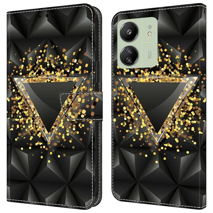 For Xiaomi Redmi 13C 4G / 13C 5G / Poco C65 4G / Poco M6 5G / 13R 5G Case Pattern PU Leather Card / Cash Slots Phone Cover